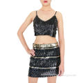 Black Mini Sequin Skirt